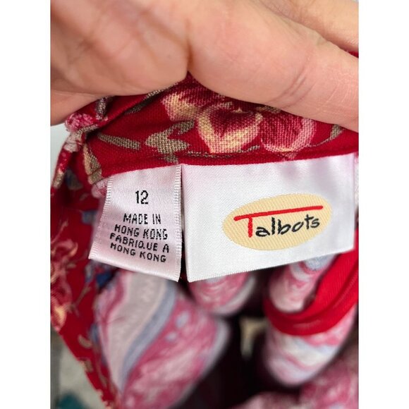 VTG Talbots floral cottage core mini wrap skirt sz 12 - Picture 3 of 8